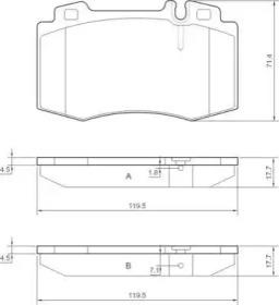 Комплект тормозных колодок 37149 OE A.B.S.